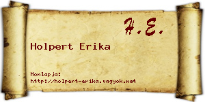 Holpert Erika névjegykártya